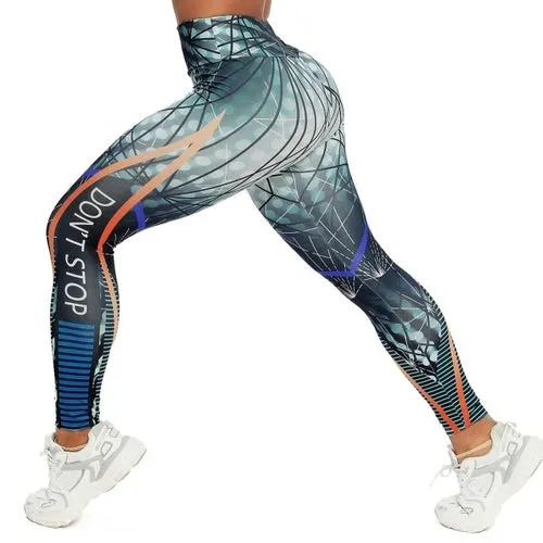 Casual Digital Print Leggings Sports Fitness Women Sexy Push Up
