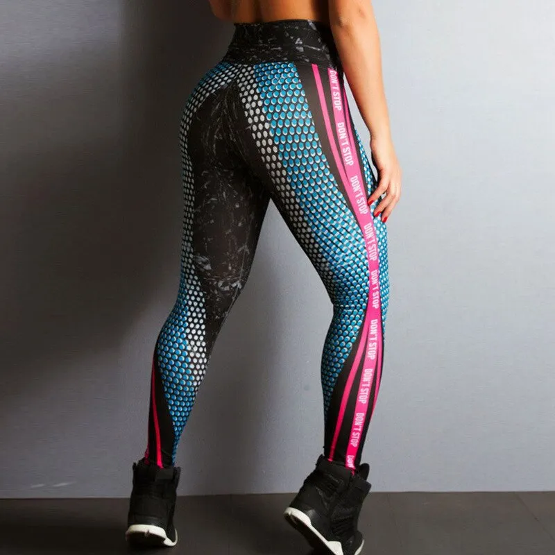Casual Digital Print Leggings Sports Fitness Women Sexy Push Up