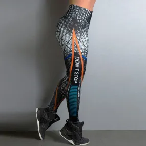 Casual Digital Print Leggings Sports Fitness Women Sexy Push Up