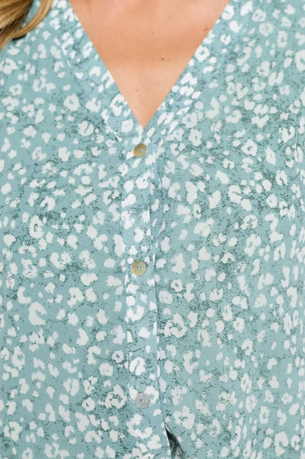Catalina V-Neck Faux-Button Front Blouse