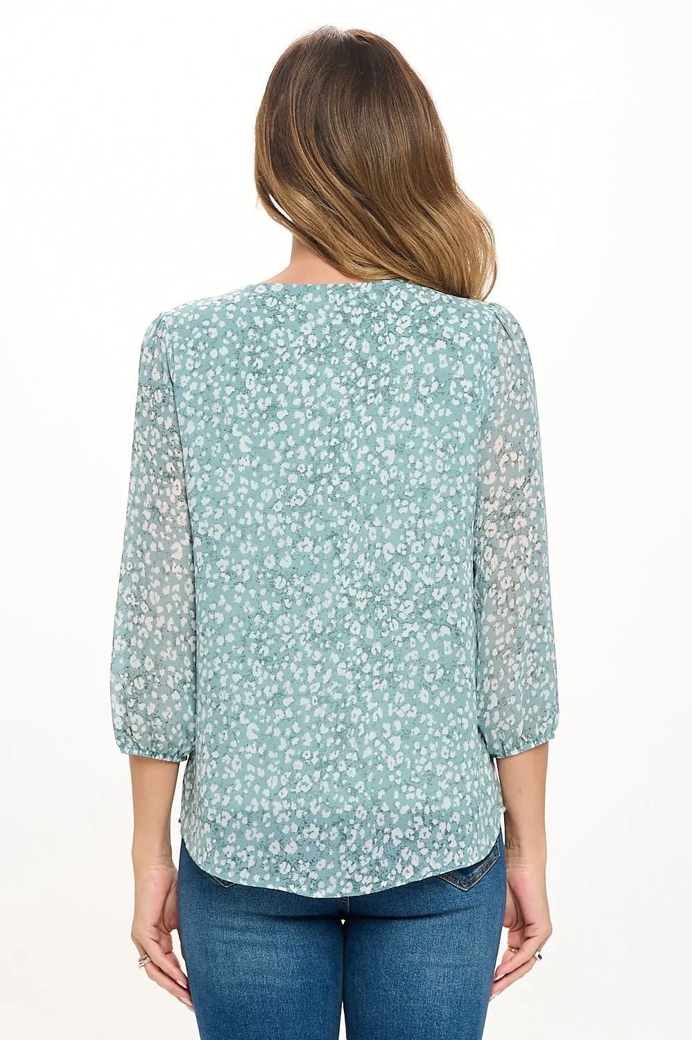 Catalina V-Neck Faux-Button Front Blouse