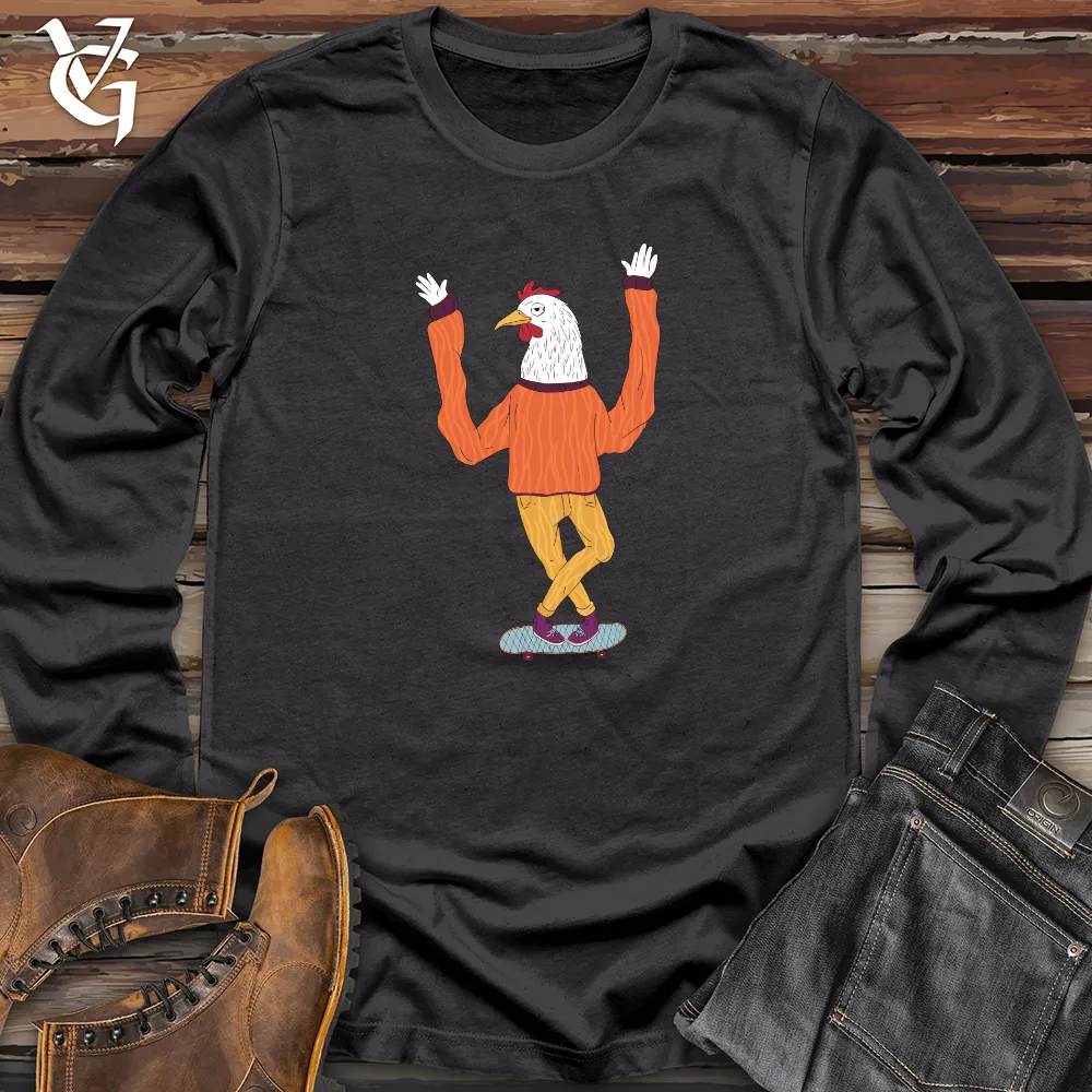 Chicken Balancing on a Skateboard Long Sleeve