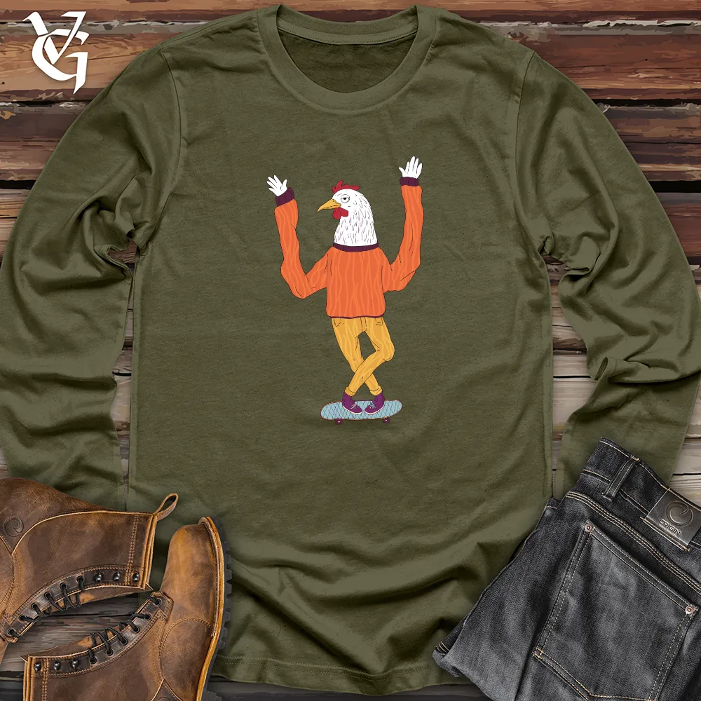Chicken Balancing on a Skateboard Long Sleeve