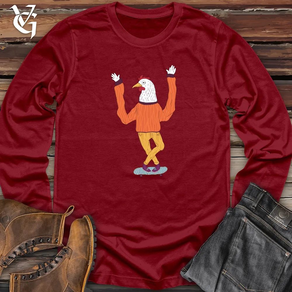 Chicken Balancing on a Skateboard Long Sleeve