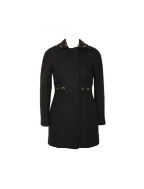 Chloe Gold Chain Embellished Wool Coat