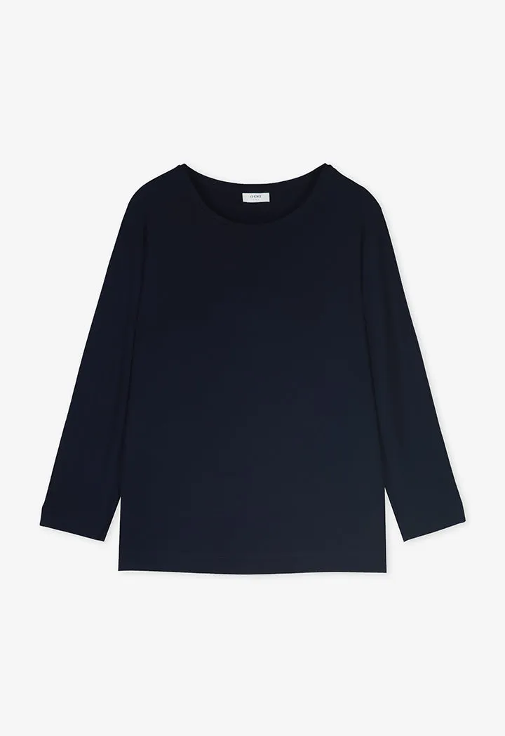 Choice Long Sleeve Basic Top Navy