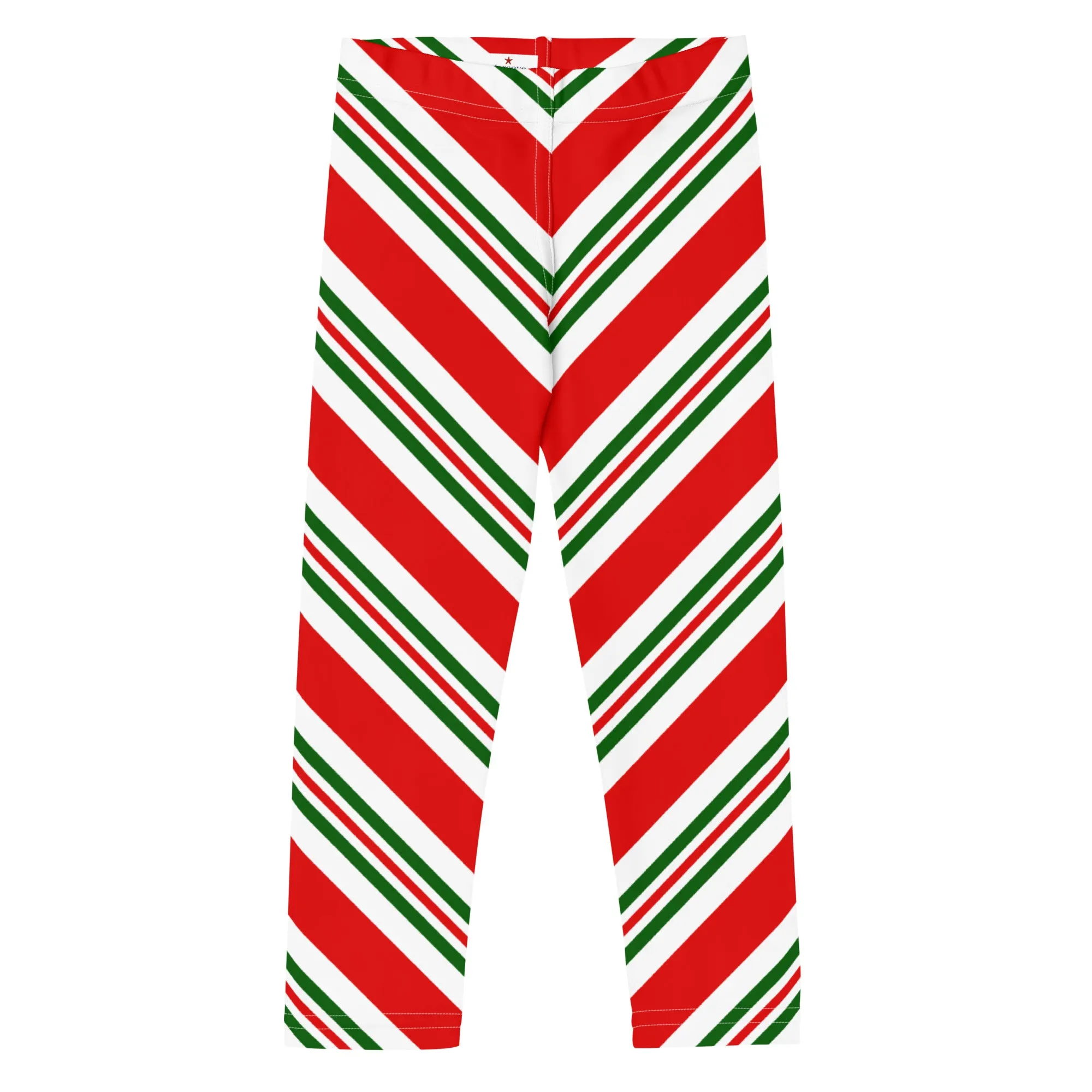 Christmas Candy Cane Kids Girls Leggings (2T-7), Red White Green Toddler Children Cute Printed Yoga Pants Graphic Fun Tights Gift Daughter 