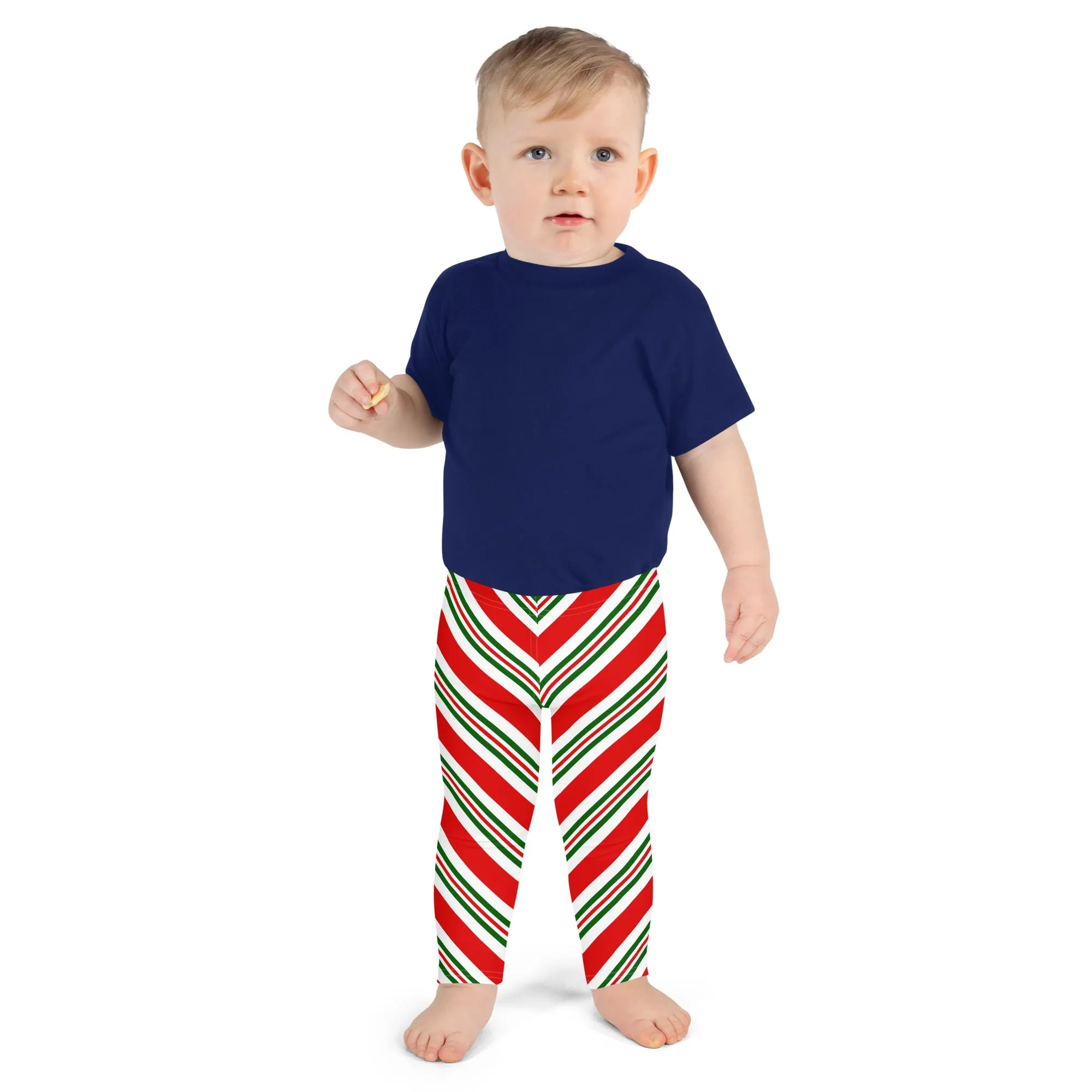Christmas Candy Cane Kids Girls Leggings (2T-7), Red White Green Toddler Children Cute Printed Yoga Pants Graphic Fun Tights Gift Daughter 