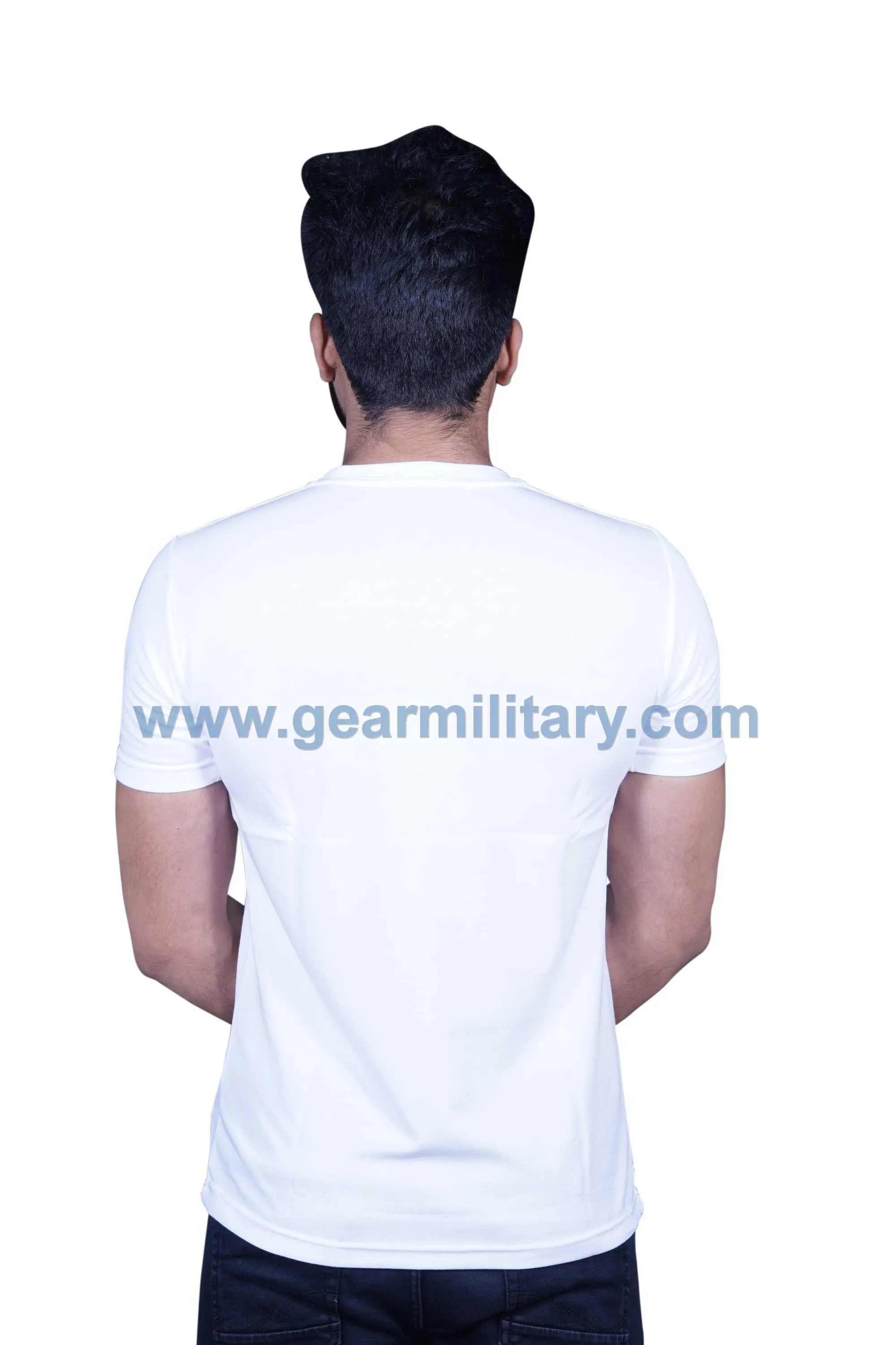 CISF Logo Embroidered White Round Neck T Shirt