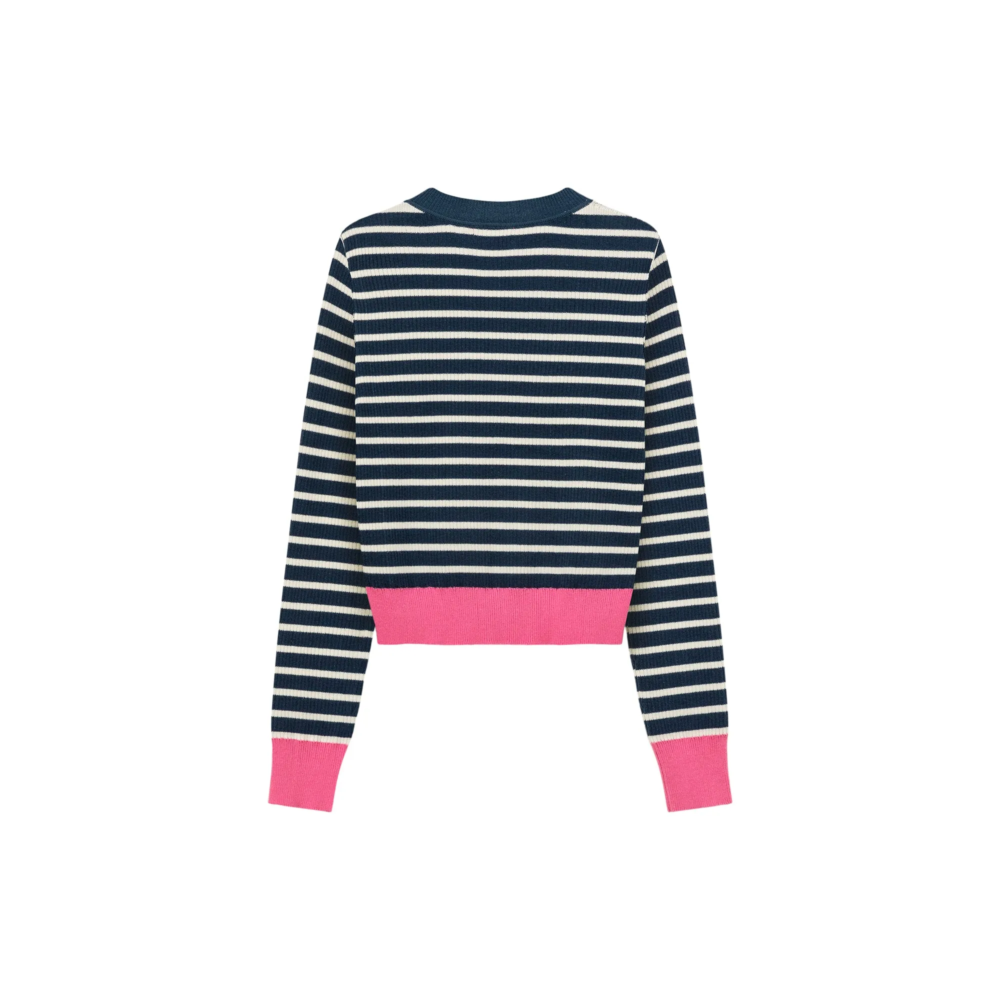 Color Lined Cropped Knit Top