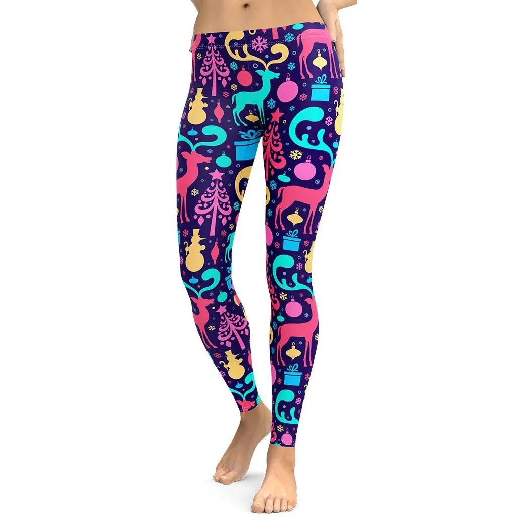 Colorful Christmas Leggings