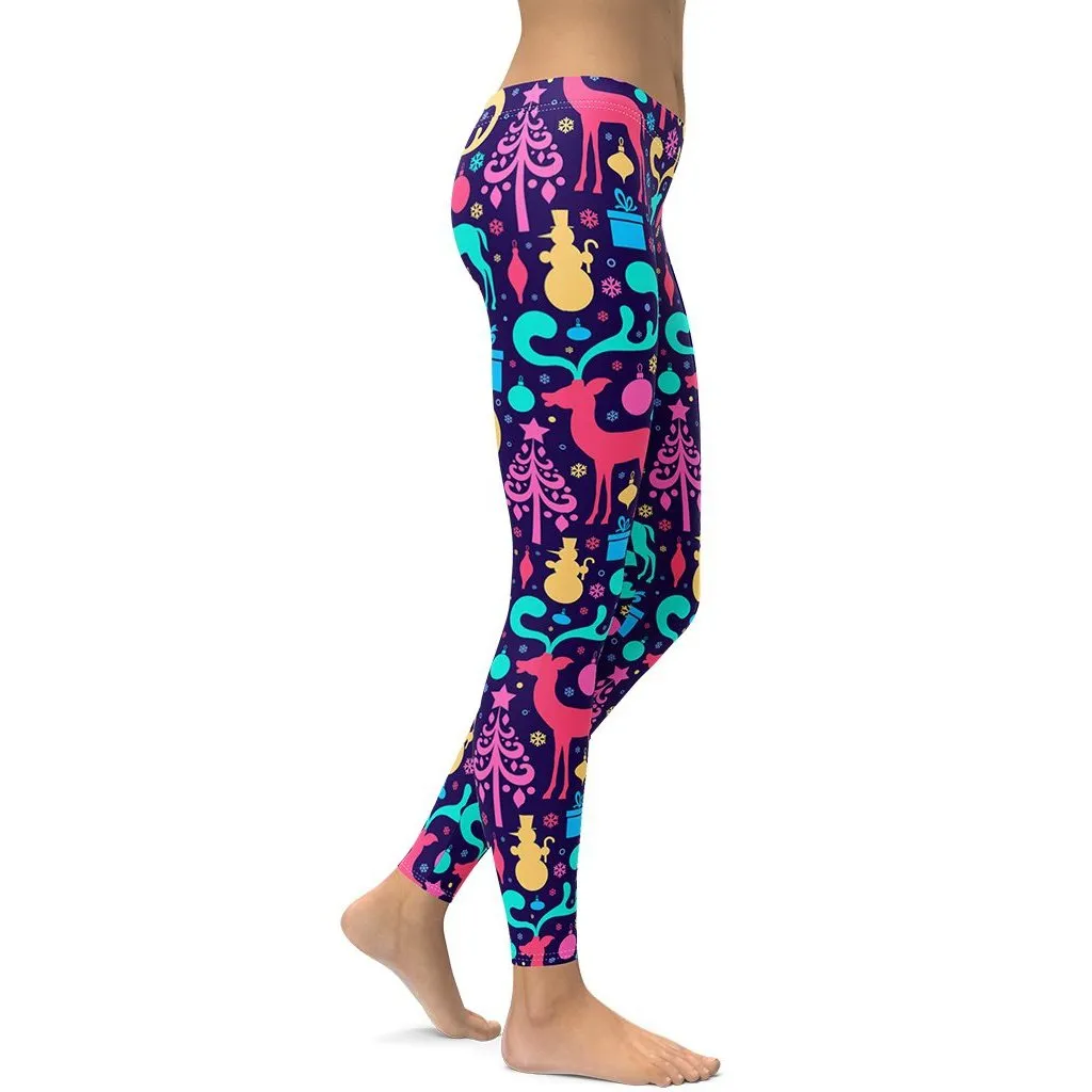 Colorful Christmas Leggings