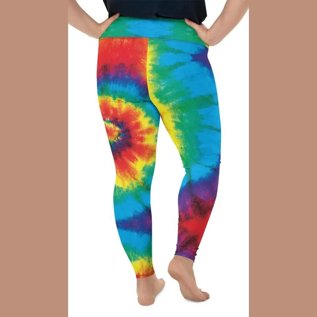 Colorful Supernova Tie Dye Plus Size Leggings