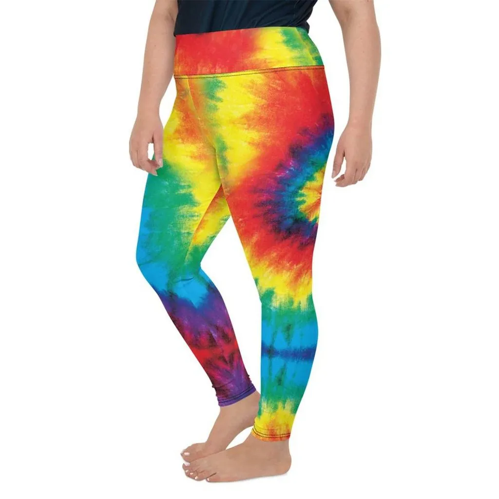 Colorful Supernova Tie Dye Plus Size Leggings