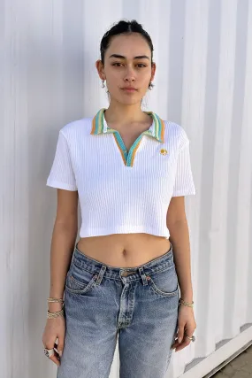 Cotton Knit Crochet Polo - Boxy Crop Top (Limited Run)