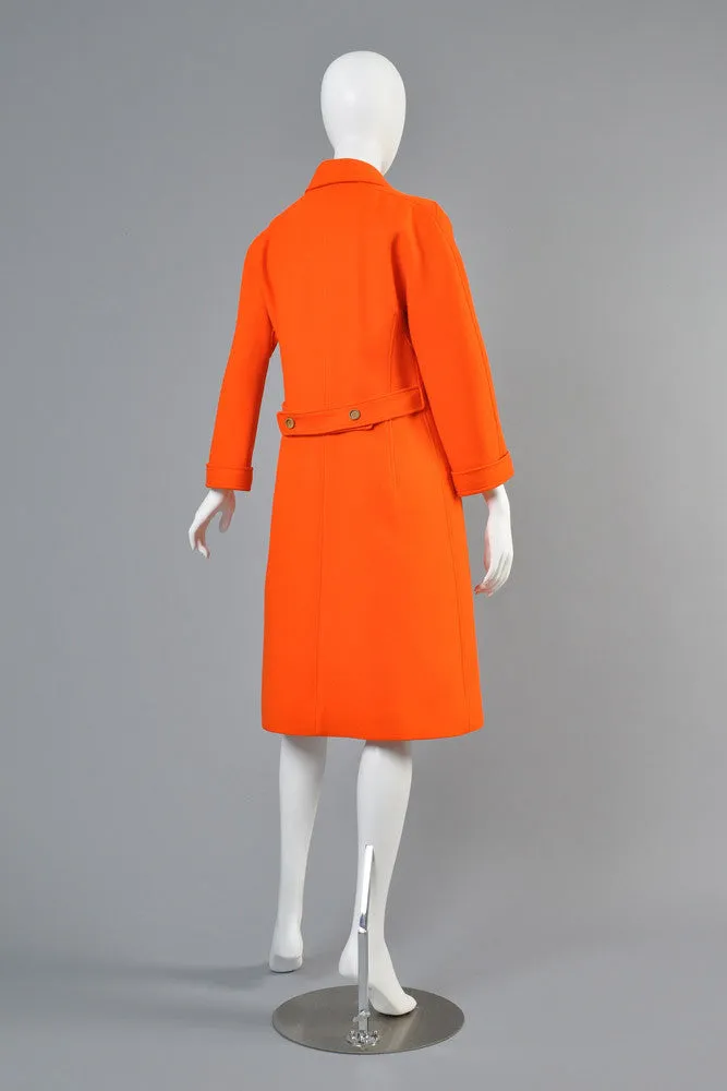 Courreges 1960s Mod Orange Wool Coat