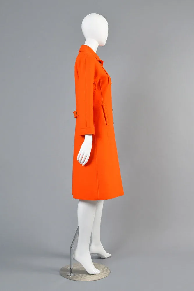 Courreges 1960s Mod Orange Wool Coat