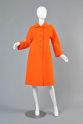 Courreges 1960s Mod Orange Wool Coat