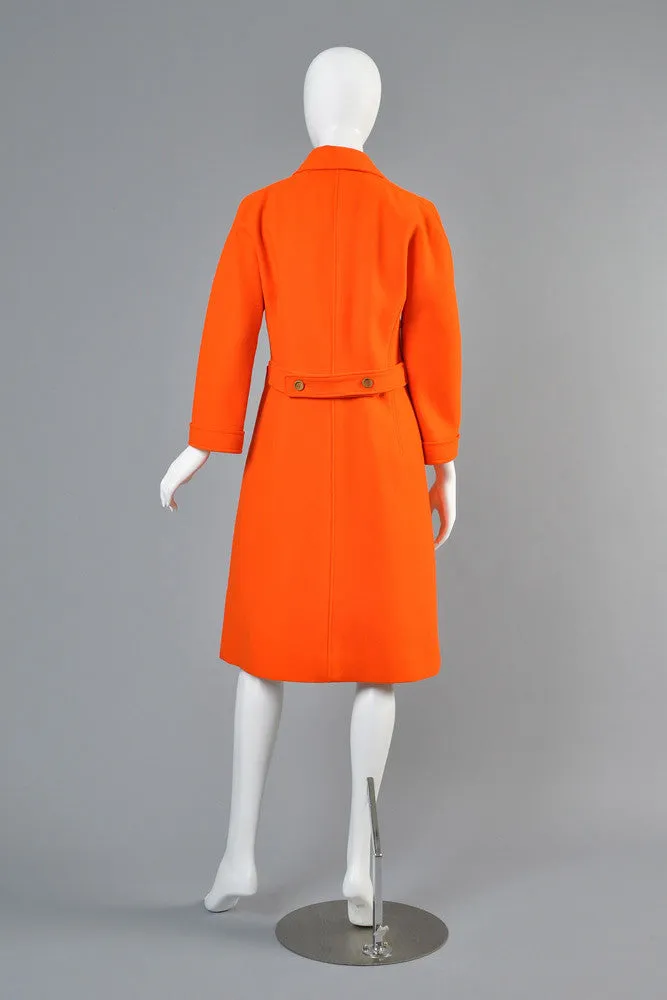 Courreges 1960s Mod Orange Wool Coat