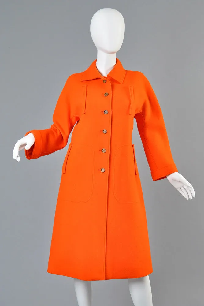 Courreges 1960s Mod Orange Wool Coat
