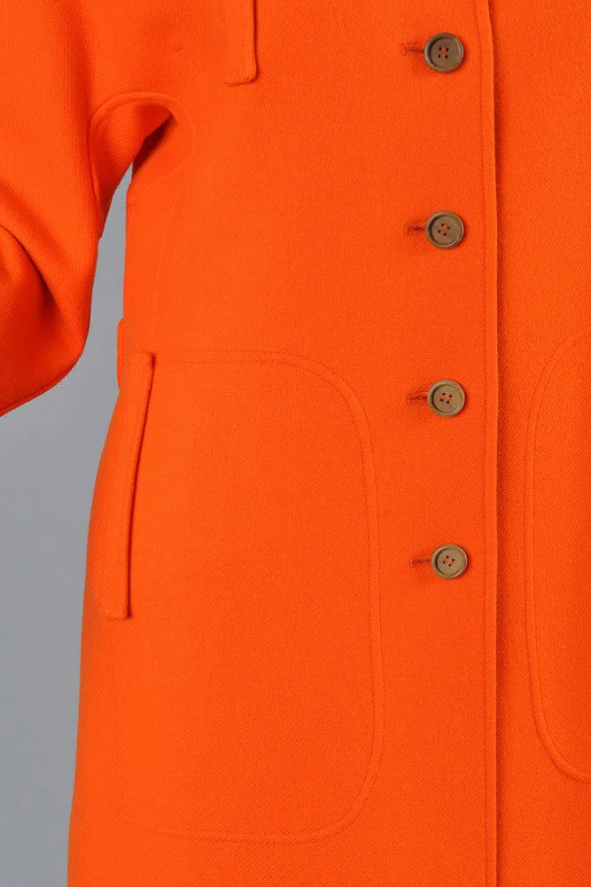Courreges 1960s Mod Orange Wool Coat