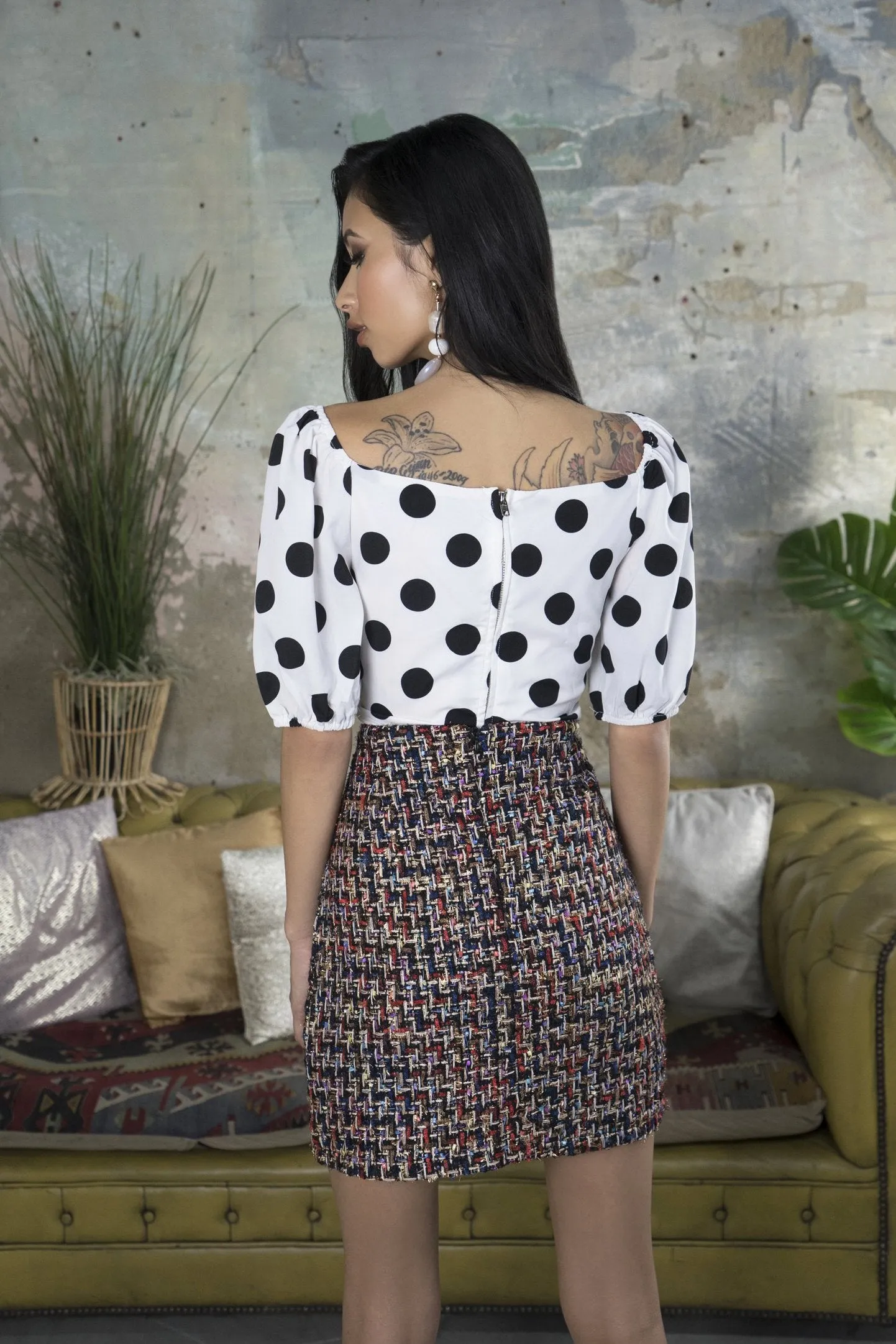 Crawford Black Tweed Mini Skirt