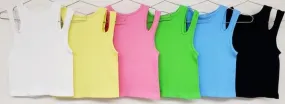 Cut out shoulder rubbed tank