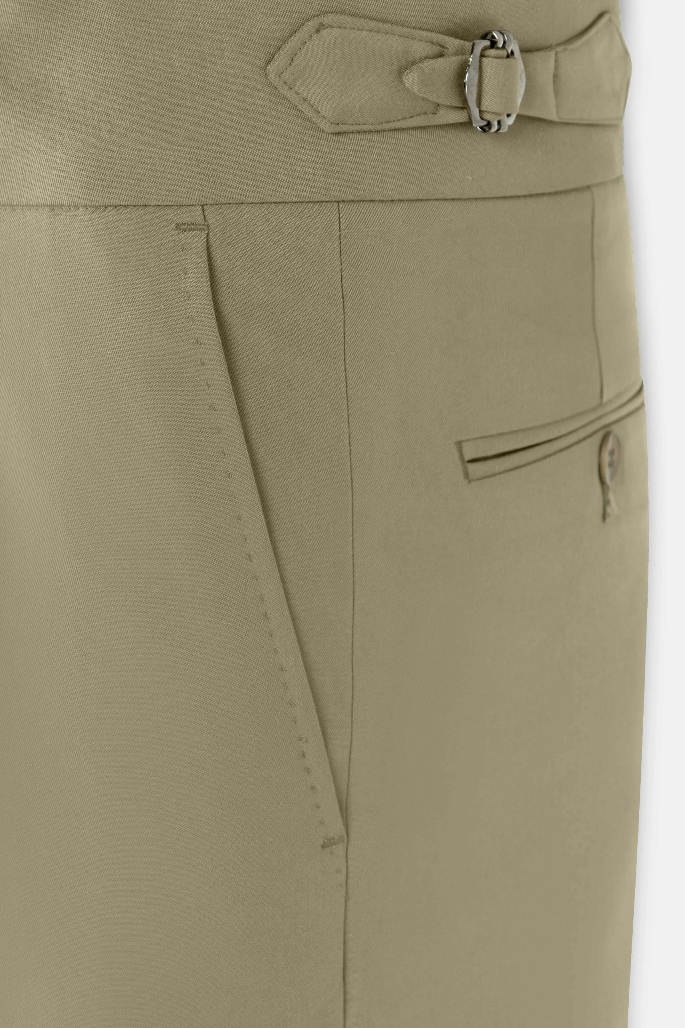 Dark Beige Italian Tailored Classic Pants