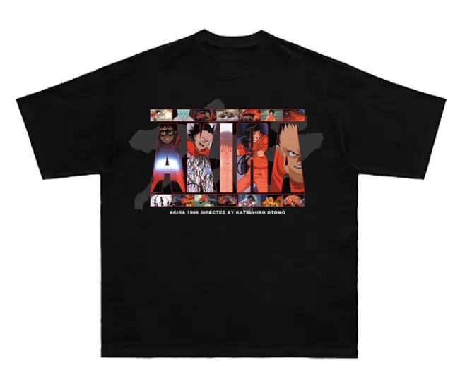 DKTN AKIRA VINTAGE CARTOON PRINT BOOTLEG CREW NECK T SHIRTS