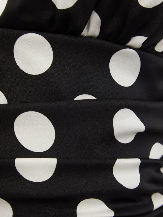 Dolce&amp;Gabbana   Polka dots print logo silk cropped top 