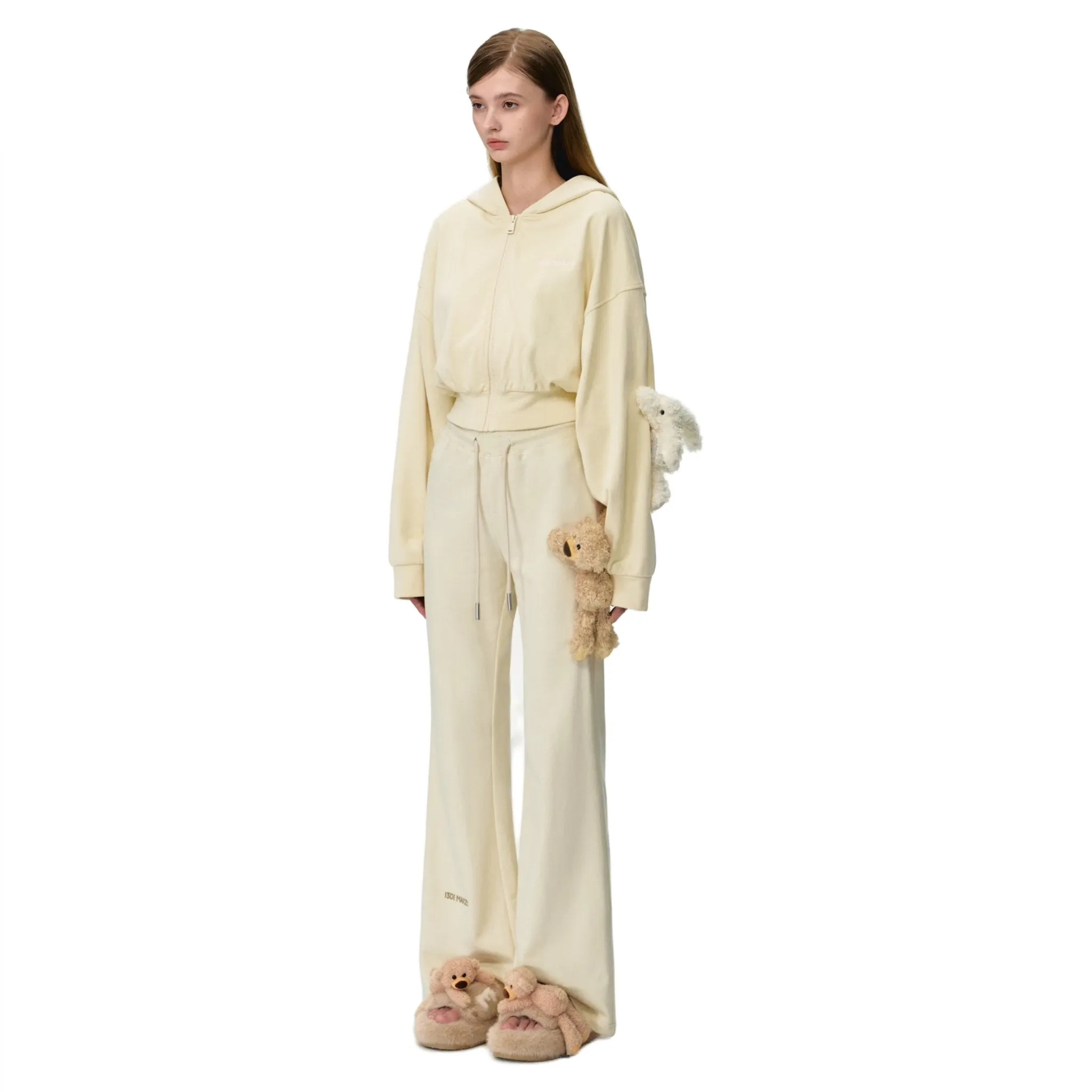 Doozoo Flare Jeans In Beige
