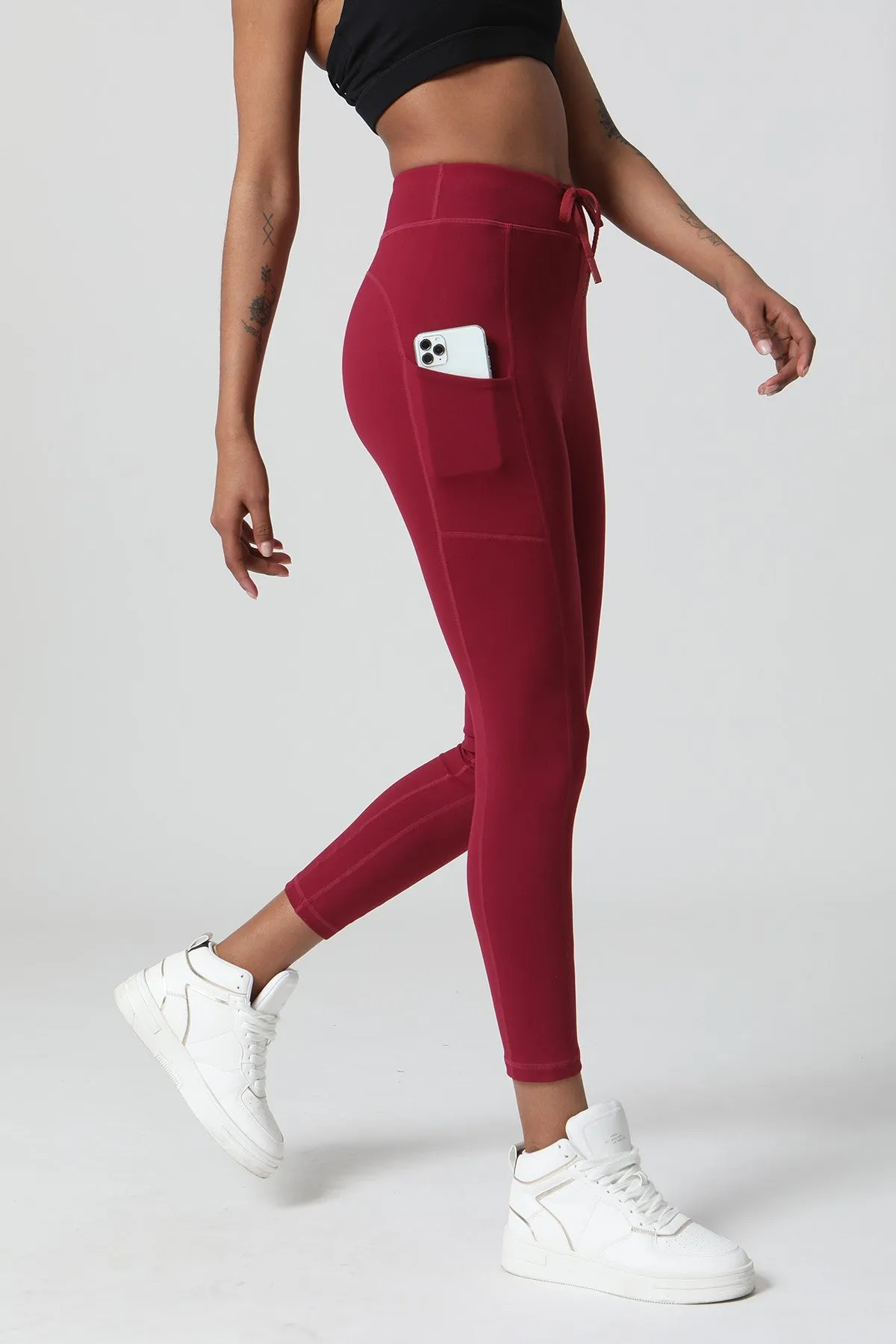 Drawstring High Rise Lounge Leggings with Pockets