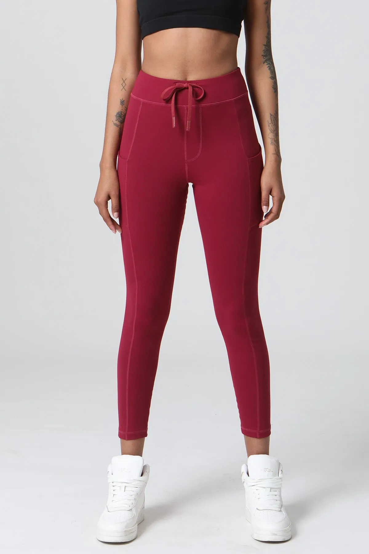 Drawstring High Rise Lounge Leggings with Pockets