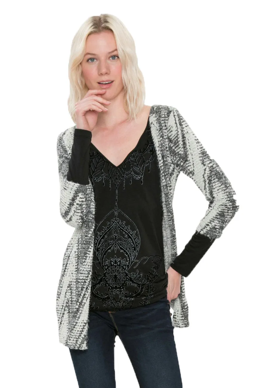 Essentials Black Vest & Cardigan Dual Top Desigual Style 17WWTKE4