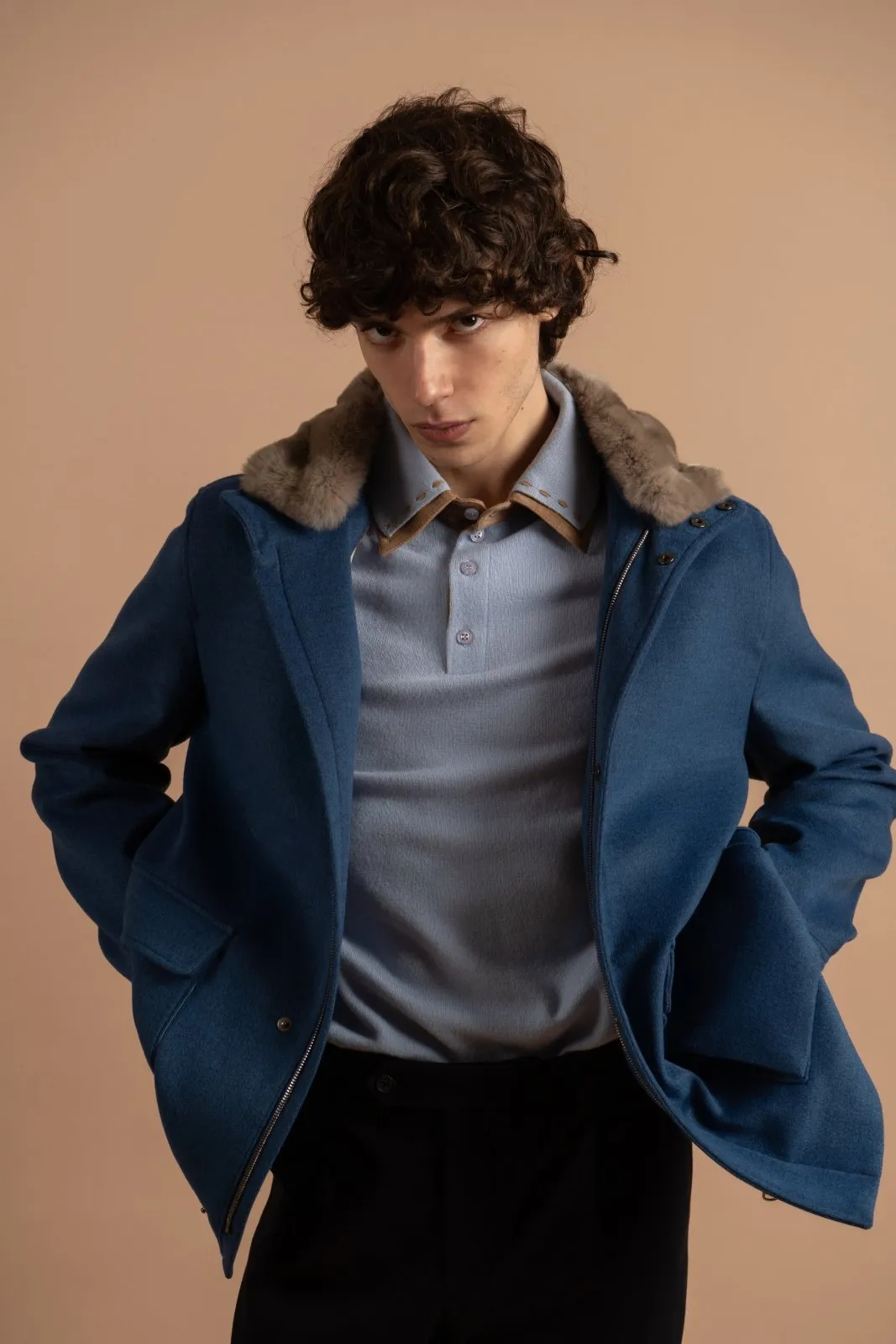 Explorer Coat with Wool & Rex Fur
