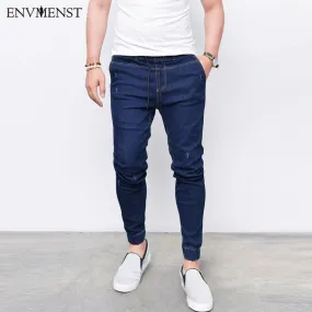 Fashion Men's Harem Jeans Washed Feet Shinny Denim Pants