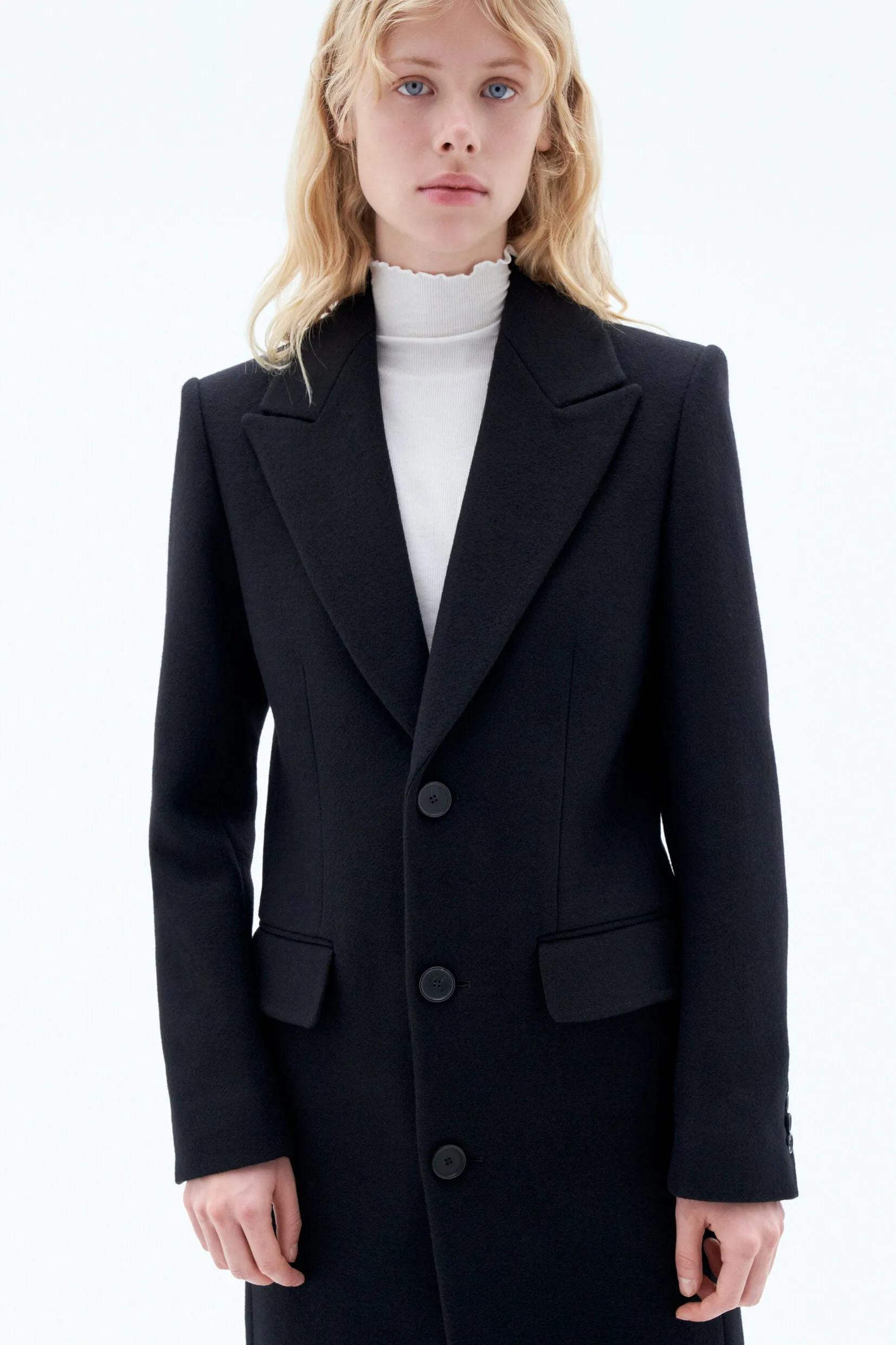 Filippa K Capsule 93: Slim Black Wool Coat