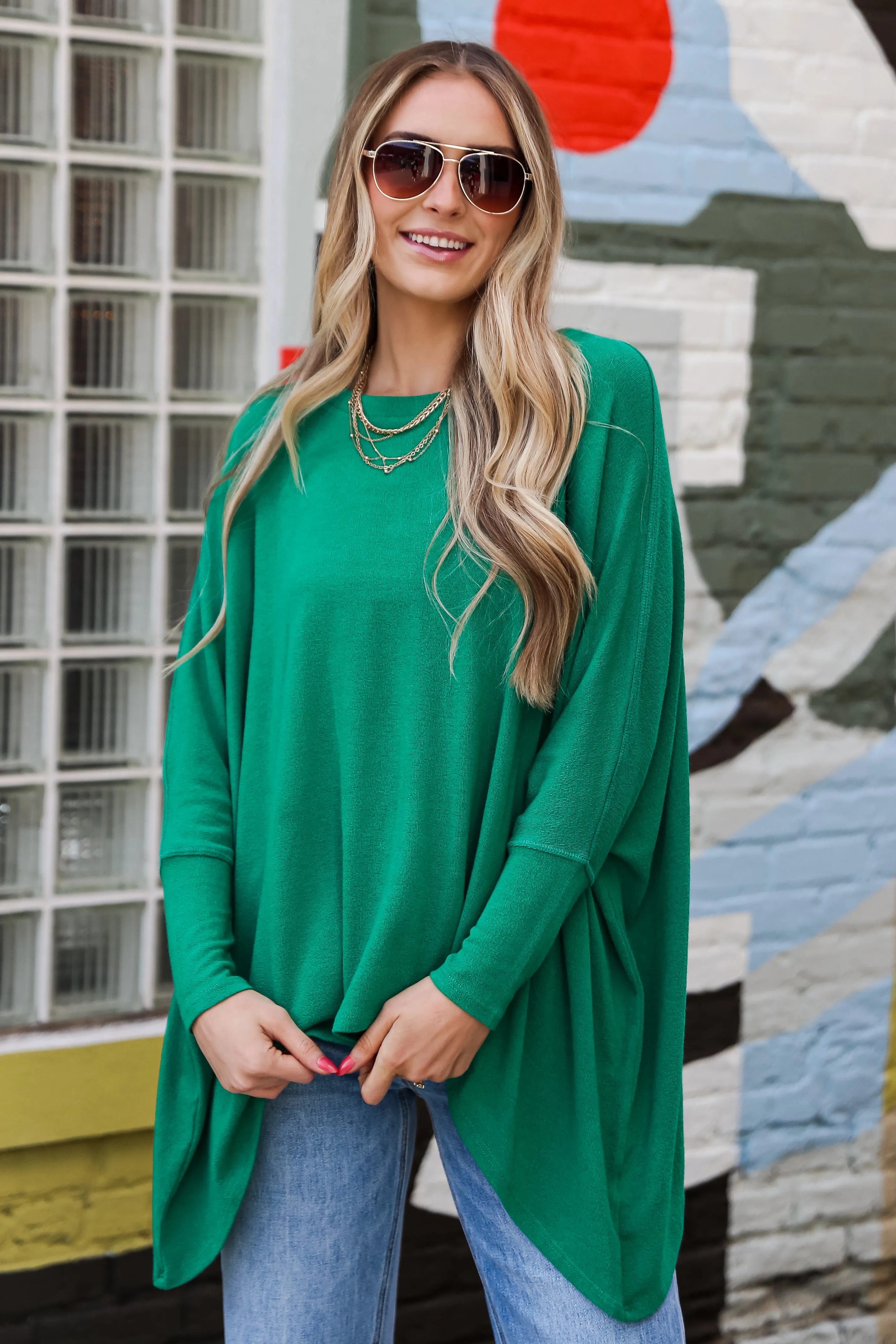 FINAL SALE - Jasmine Lightweight Knit Oversized Top - DU DEAL