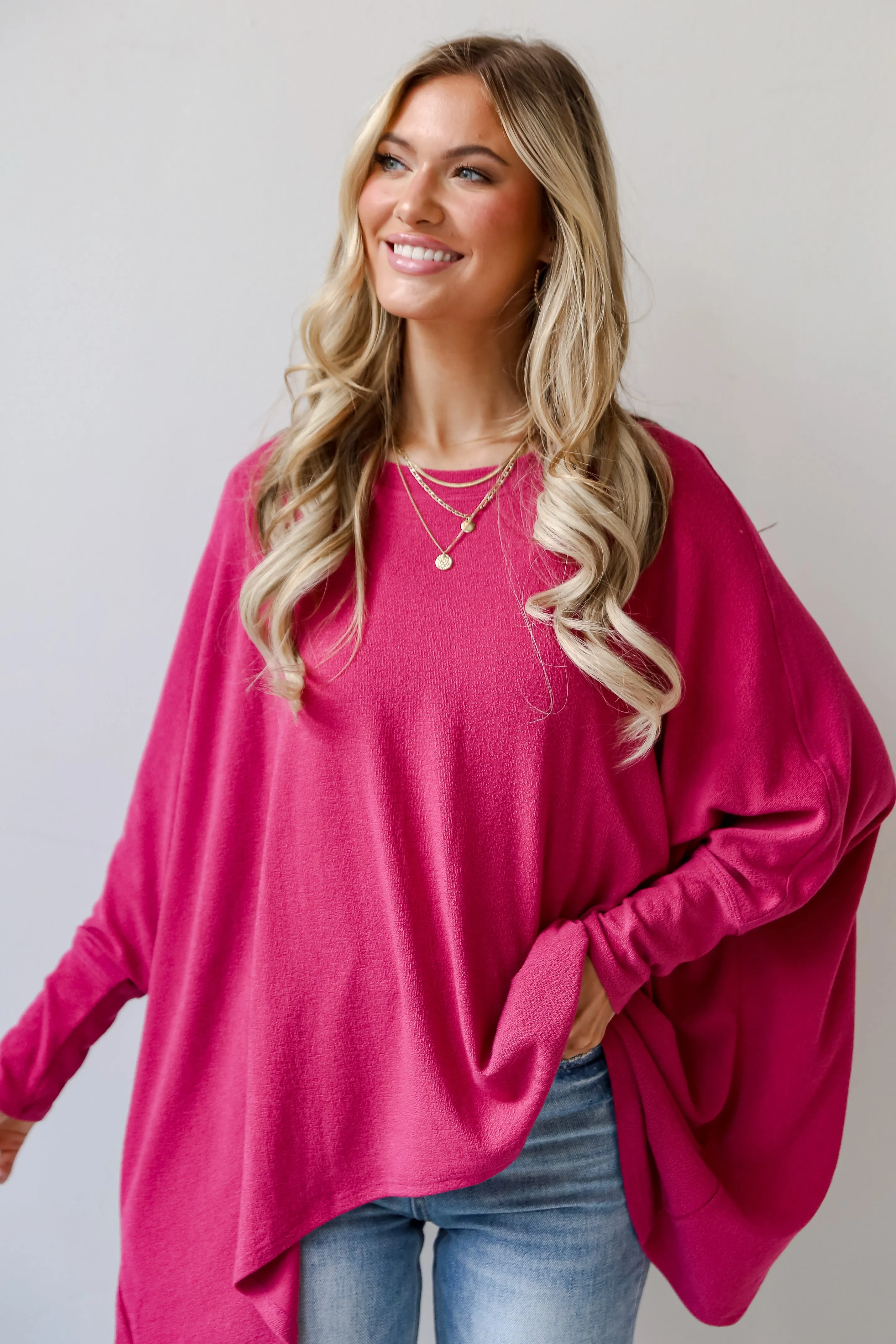 FINAL SALE - Jasmine Lightweight Knit Oversized Top - DU DEAL