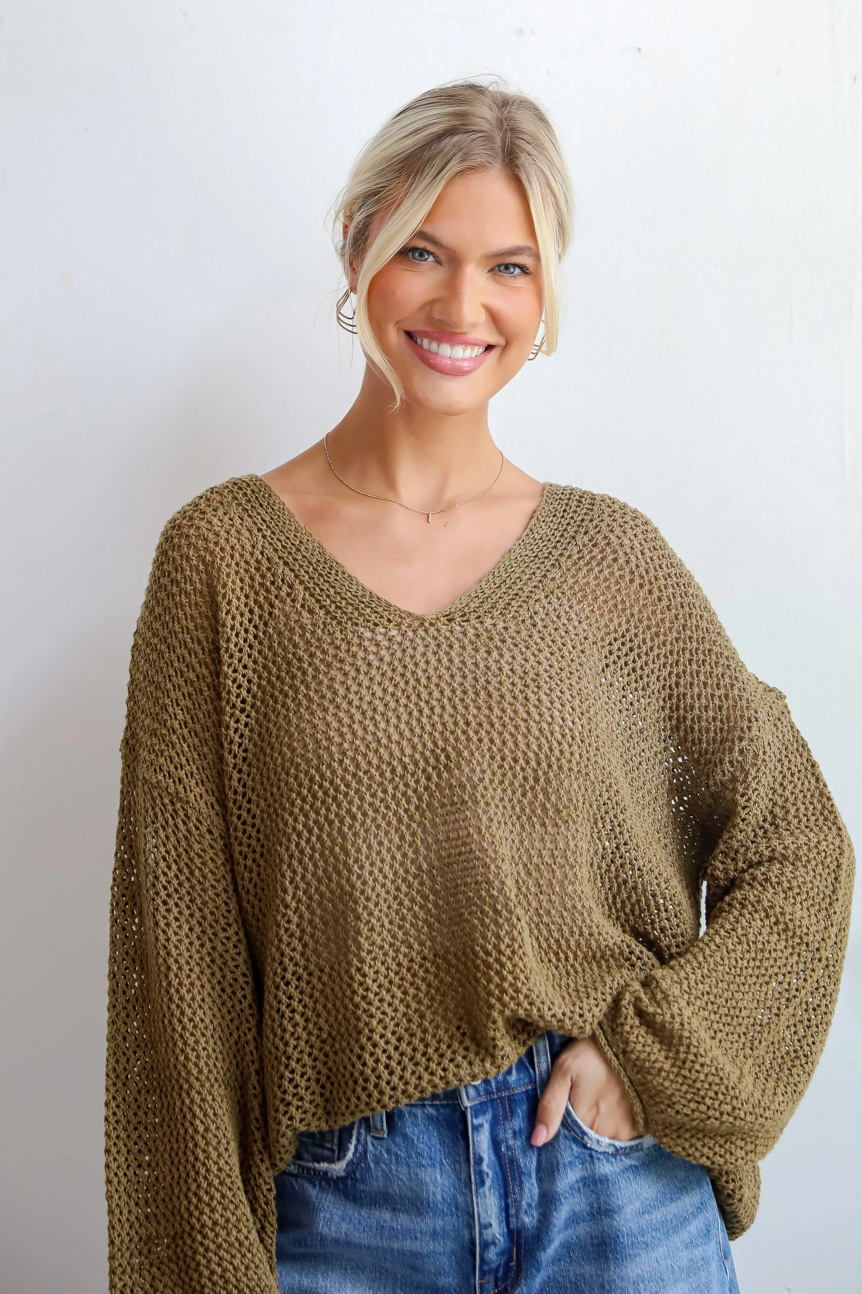 FINAL SALE - Relaxed Attitude Open Knit Sweater