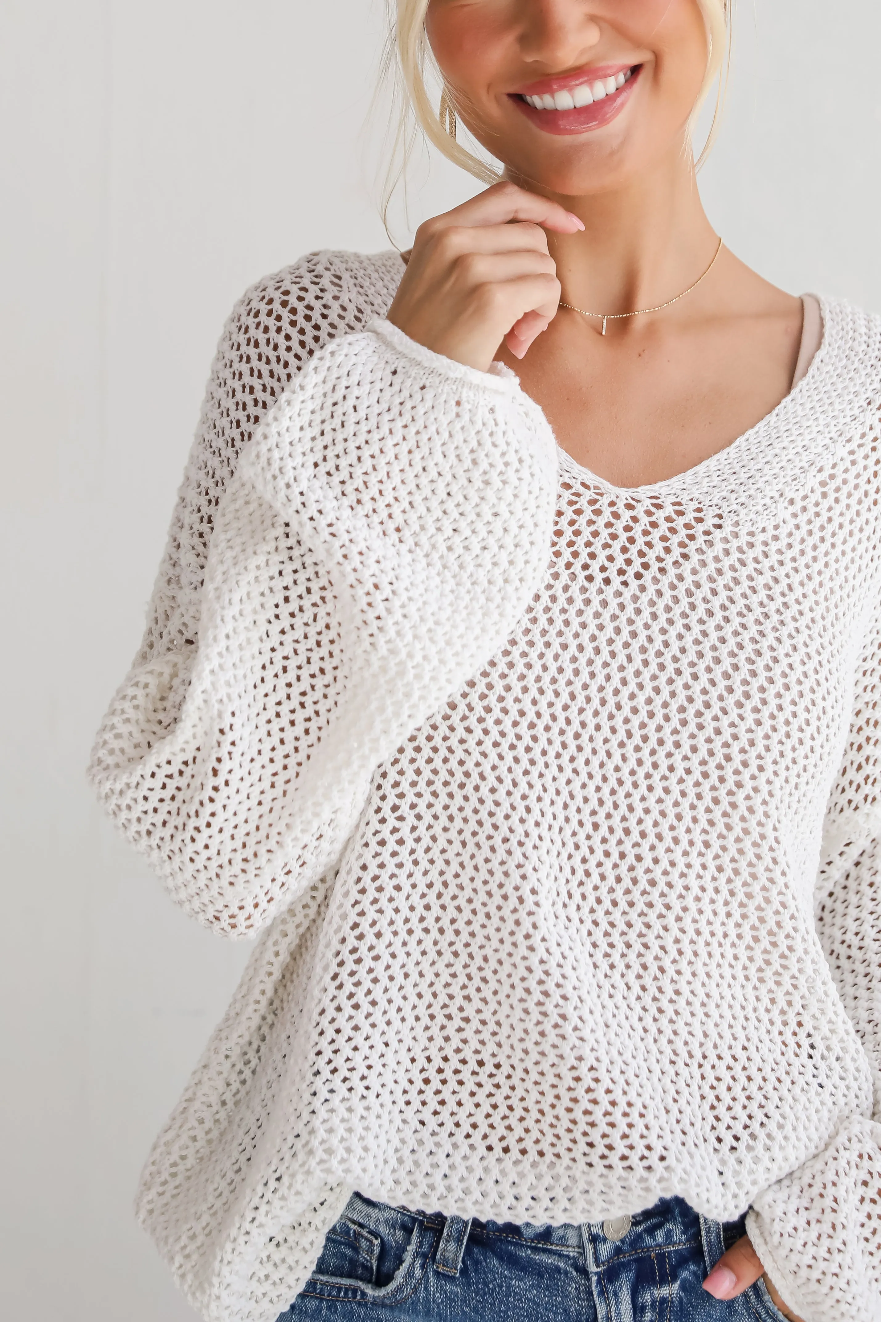 FINAL SALE - Relaxed Attitude Open Knit Sweater