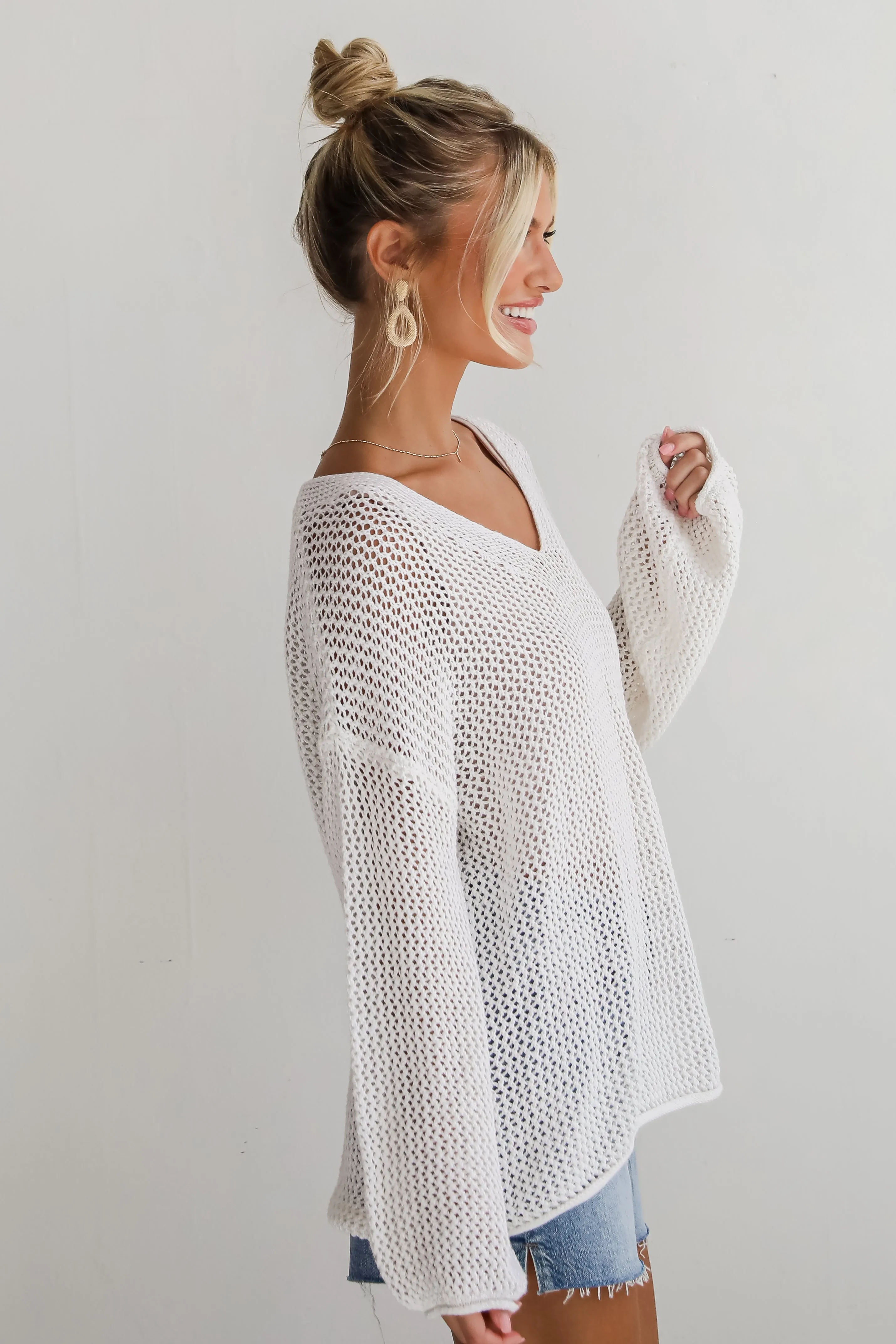 FINAL SALE - Relaxed Attitude Open Knit Sweater
