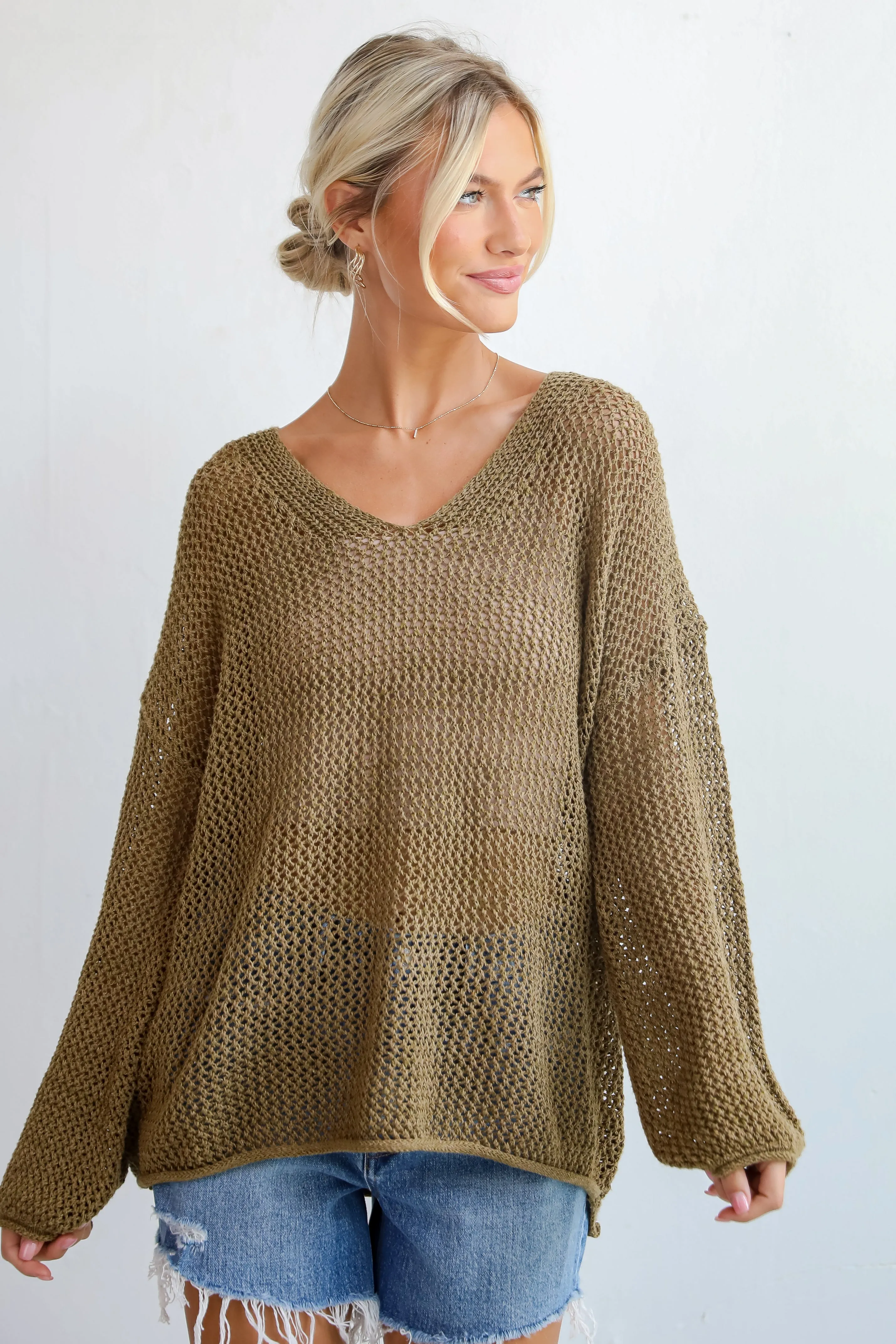 FINAL SALE - Relaxed Attitude Open Knit Sweater