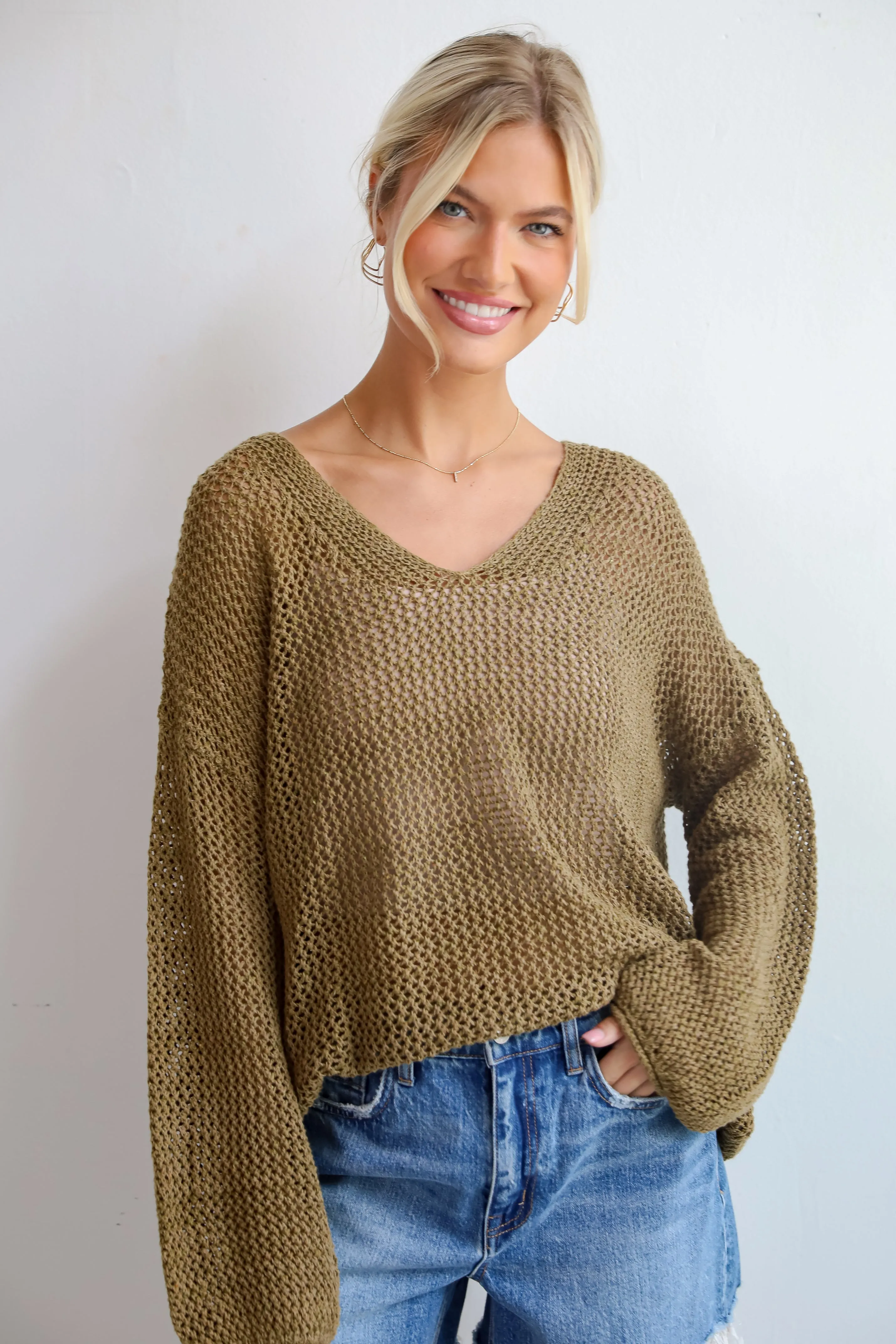 FINAL SALE - Relaxed Attitude Open Knit Sweater