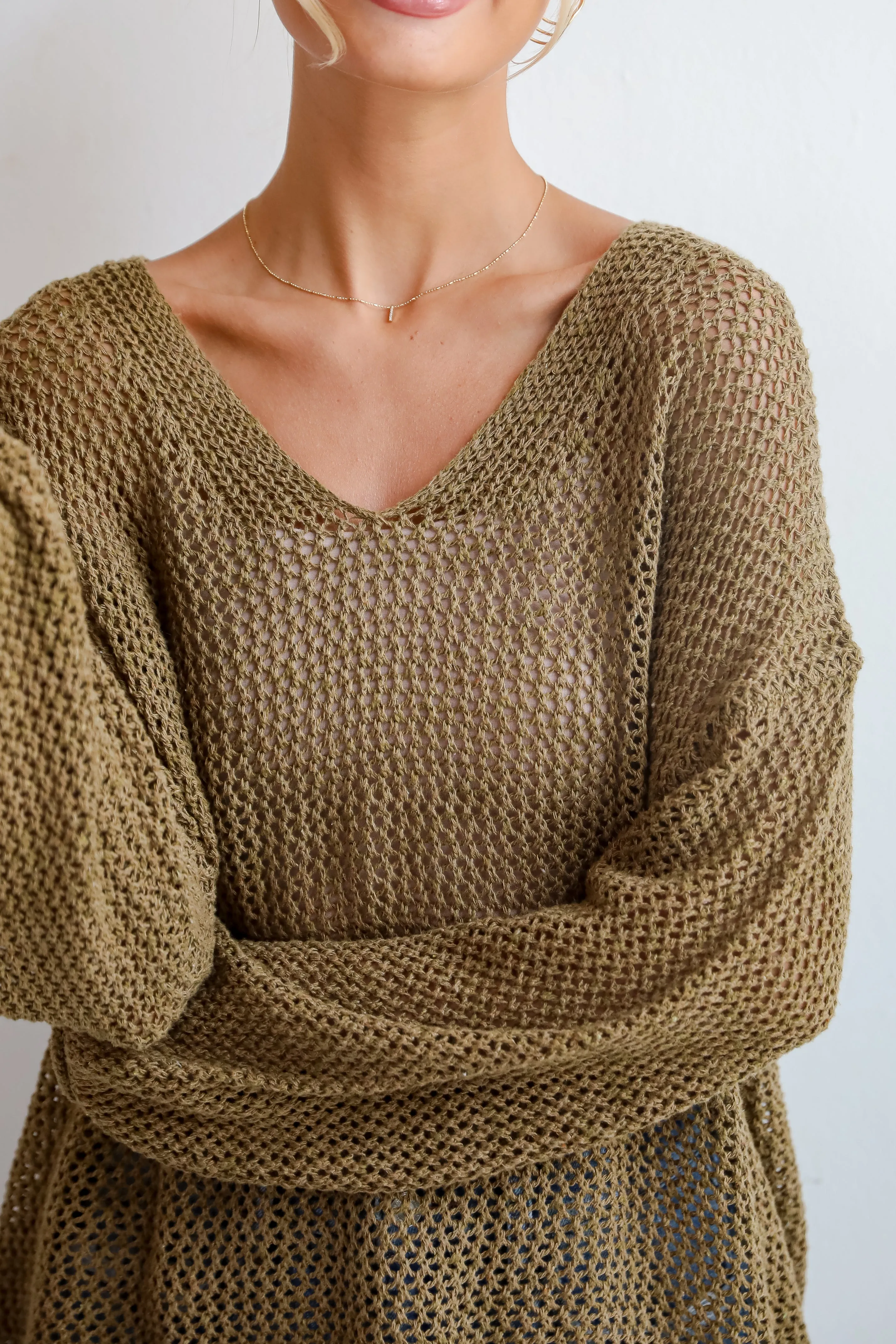 FINAL SALE - Relaxed Attitude Open Knit Sweater
