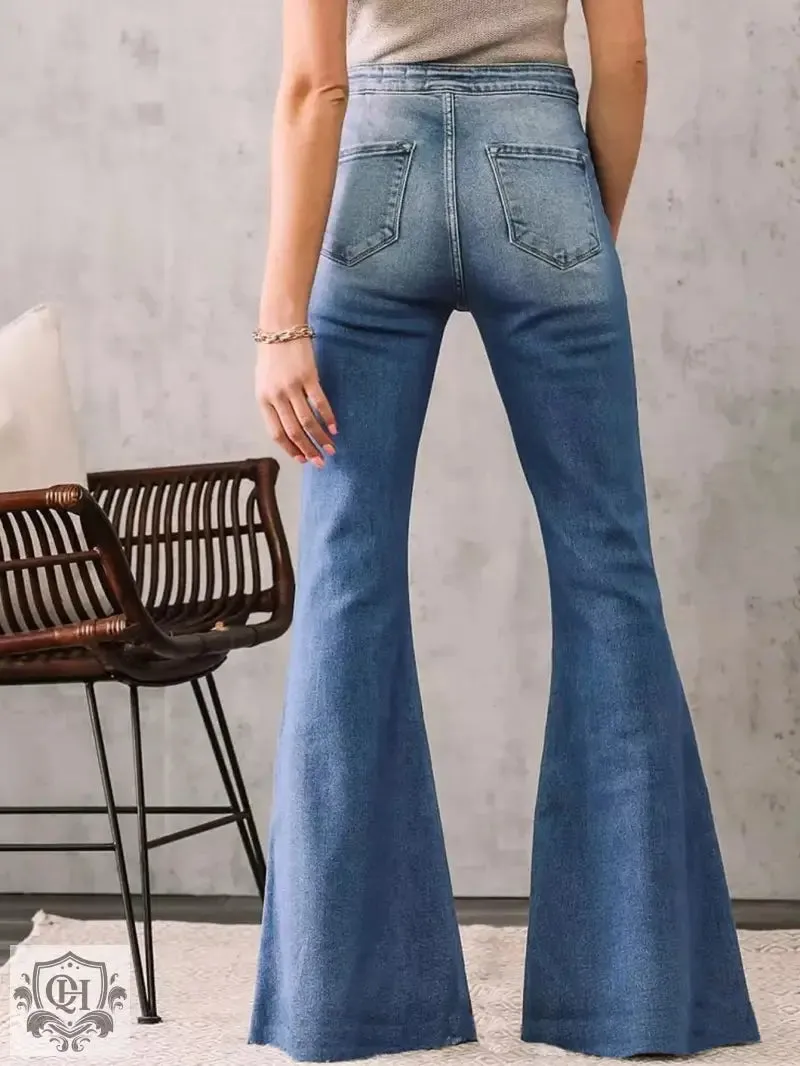 Flared Denim Pants
