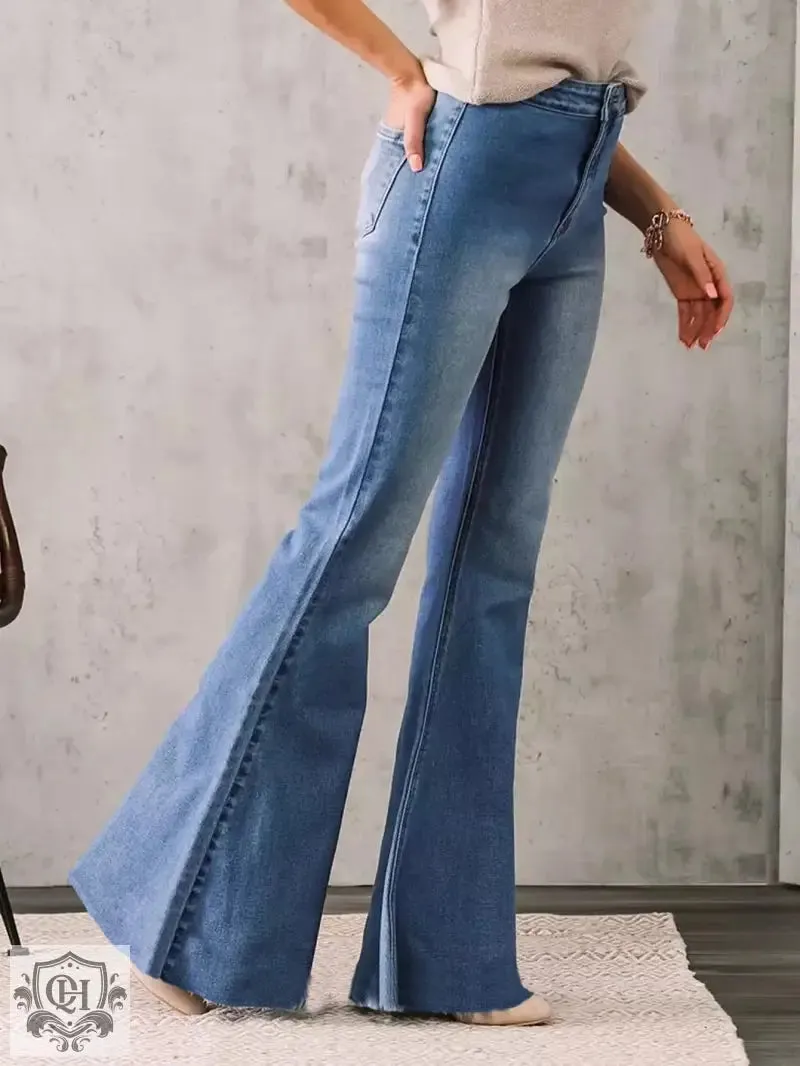 Flared Denim Pants