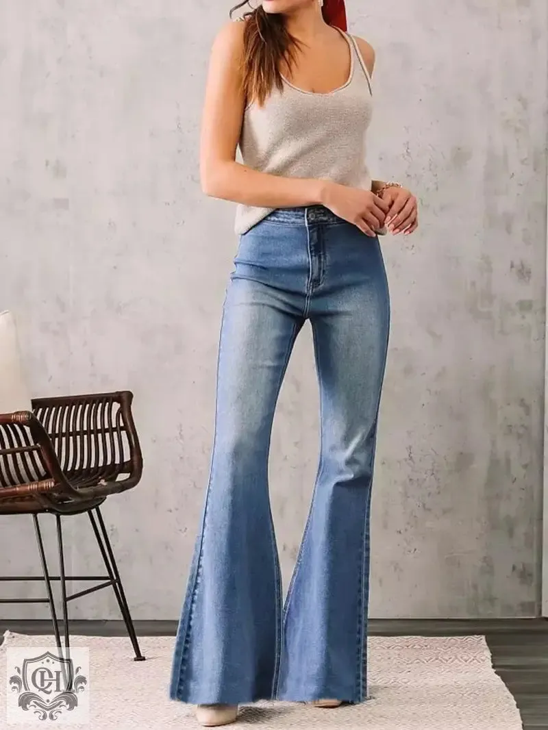 Flared Denim Pants