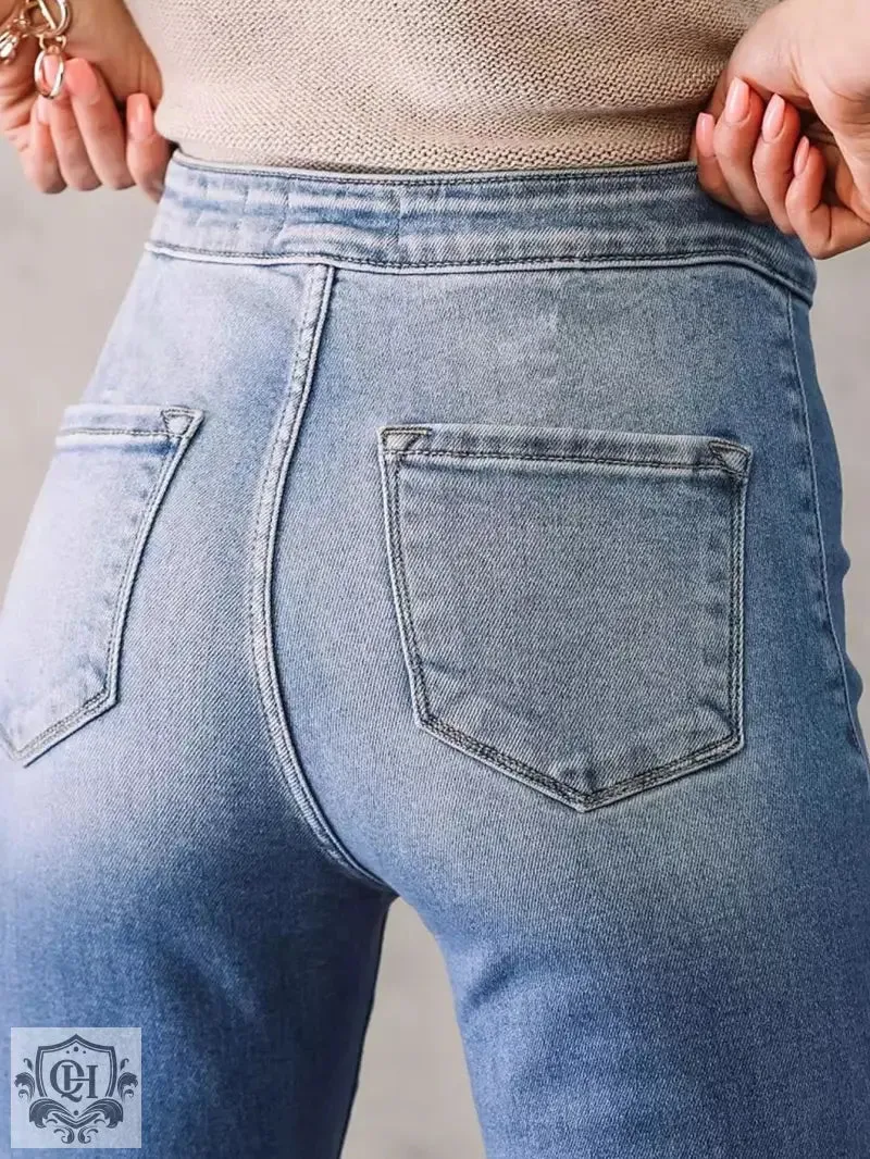 Flared Denim Pants