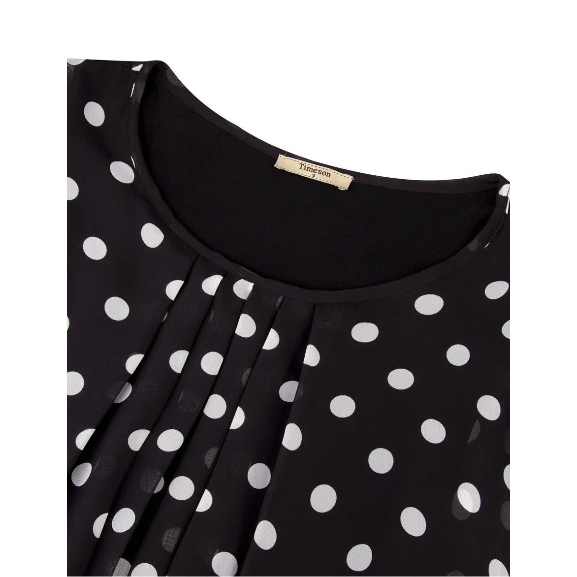 Flared Short Sleeve Chiffon Blouse